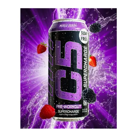 C5 Supercharge Mixed Berry Pre-Workout Drink 473Ml thumbnail 2