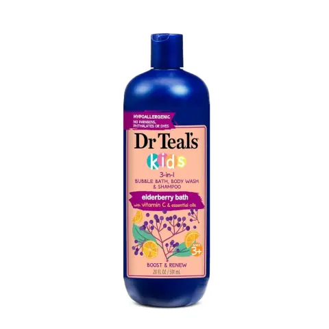 Dr Teals Kids 3 In 1 Bub Bath Elderberry Body Wash 591mL thumbnail 1