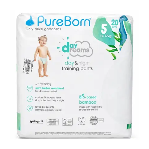 Pureborn  Pullup Pants Size 5 Baby Diapers 20 Pcs thumbnail 1