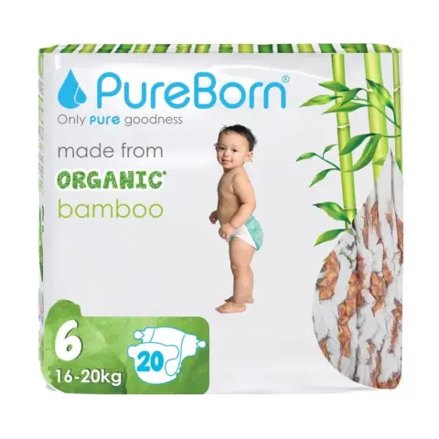 Pureborn  Nappies Size 6 Baby Diapres 20 Pcs thumbnail 1