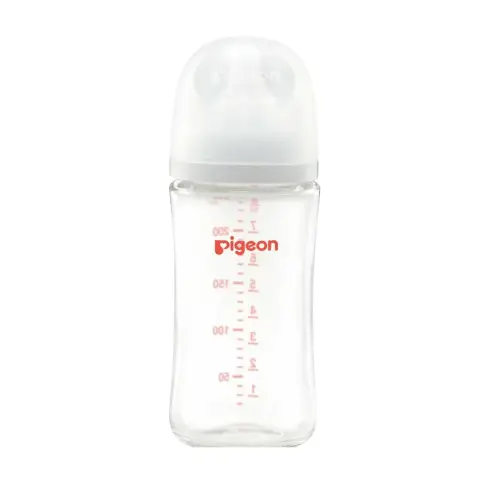 Pigeon Softouch Wide Neck Glass Nursing Bottle, Medium Nipple Size, BPA Free, 3 + Months, 240mL thumbnail 1