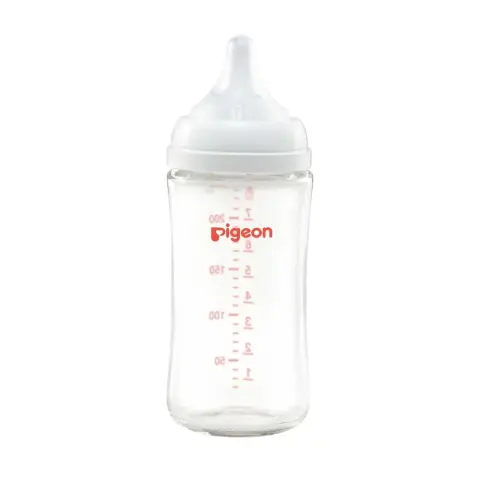 Pigeon Softouch Wide Neck Glass Nursing Bottle, Medium Nipple Size, BPA Free, 3 + Months, 240mL thumbnail 2