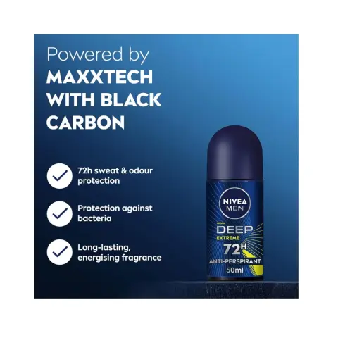 Nivea Nv237 Men Deo Roll On Deep Extreme 50mL thumbnail 2