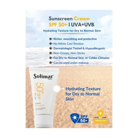 Solimar Paris Sun Block Spf 50+ Cream Normal-Dry Skin 50Ml thumbnail 2