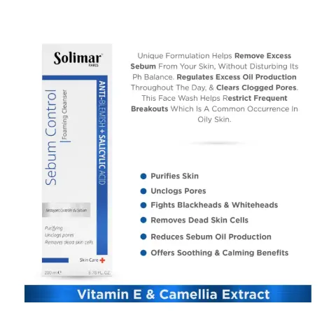 Solimar Paris Sebum Control Foam Cleanser 200Ml thumbnail 2