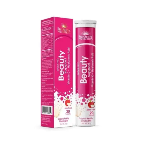 Sunshine Nutrition Beauty Support Vitamin C&Hyaluronic Acid Apple Flavour Effevescent Tablet 20S thumbnail 1