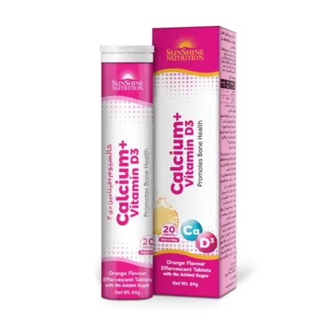 Sunshine Nutrition Naturals Calcium + Vitamin D3 Effervescent Tablets 20s thumbnail 1