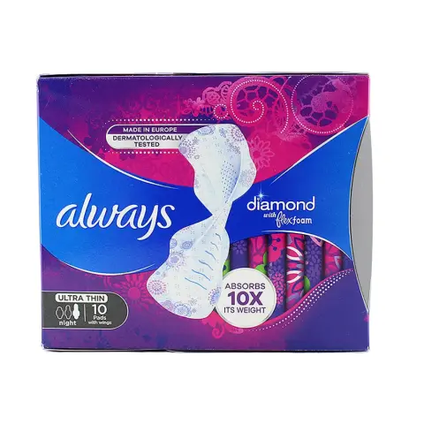 Always Ultra Diamond Night Sanitary Pads 10S thumbnail 1