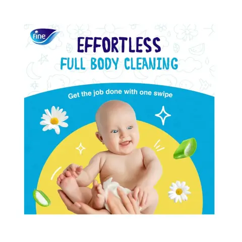 Fine Baby All Body Wipes Chamomile & Aloe 72 PC thumbnail 2