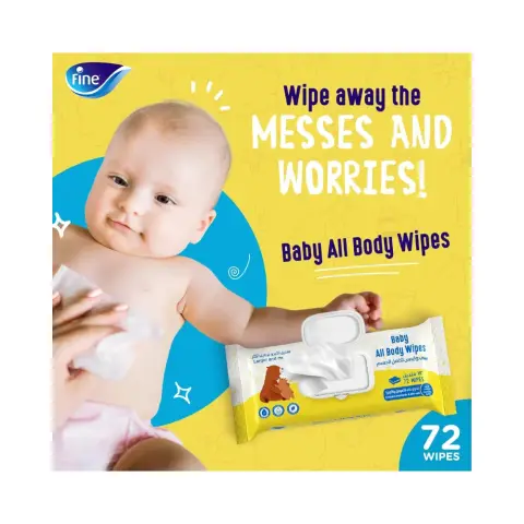 Fine Baby All Body Wipes Chamomile & Aloe 72 PC thumbnail 3