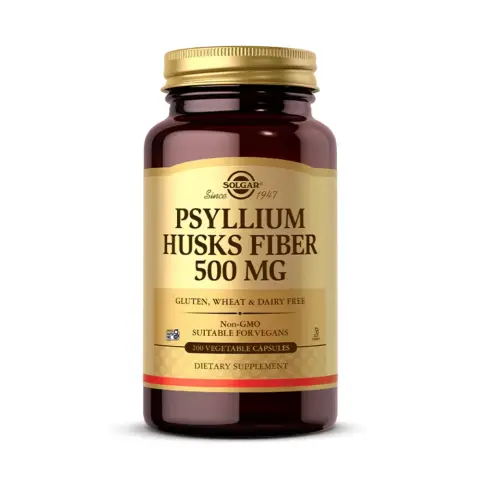 Solgar Psyllium Husks Fibre 500mg Capsules – 200 Capsules thumbnail 1
