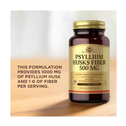 Solgar Psyllium Husks Fibre 500mg Capsules – 200 Capsules thumbnail 4