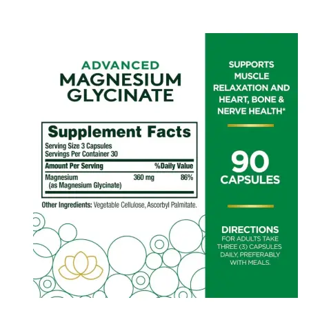 Nature's Bounty Advance Magnesium Glycinate 360mg Capsules 90s thumbnail 2