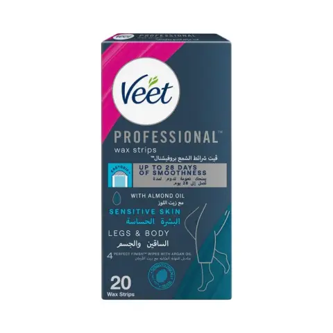 Veet Professional Sensitive Skin Legs & Body Wax Strips 20S thumbnail 1