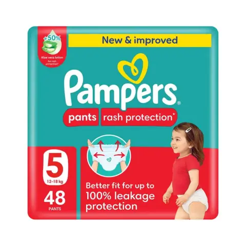 Pampers Pants Rash Protection Baby Diapers Size 5 48s