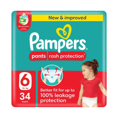 Pampers Pants Size 6 Rash Protection 34 Diapers thumbnail 1
