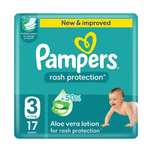 Pampers Rash Protection Size 3, 6-10kg Baby Diapers, Pack of 17's thumbnail 1