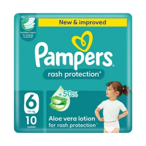 Pampers Rash Protection Size 6, 13+kg Baby Diapers, Pack of 10's thumbnail 1