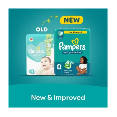 Pampers Rash Protection Size 4, 9-14kg Baby Diapers, Pack of 44's thumbnail 2