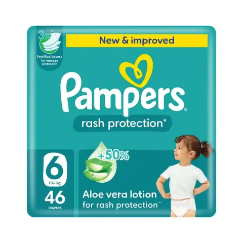 Pampers Rash Protection Size 6, 13+kg Baby Diapers, Pack of 46's thumbnail 1