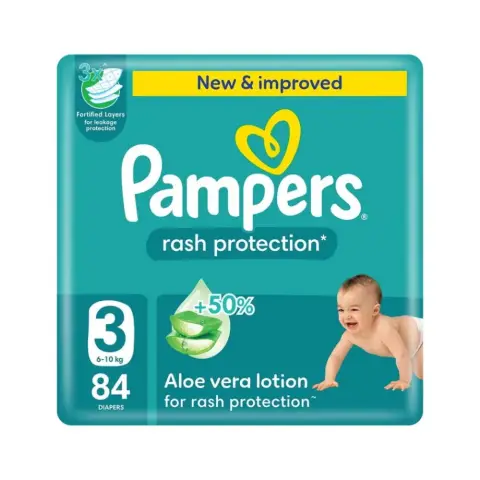 Pampers Size 3 Rash Protection Baby Diapers 84s thumbnail 1