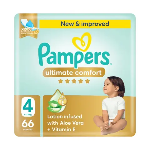 Pampers Ultimate Comfort Taped Diapers Size 4-9 to 14kg 66s thumbnail 1