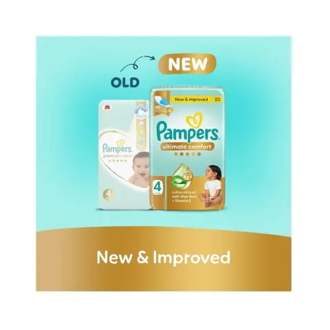 Pampers Ultimate Comfort Taped Diapers Size 4-9 to 14kg 66s thumbnail 2