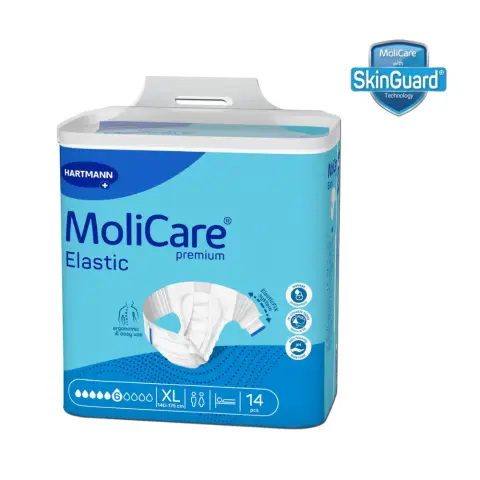 Molicare Premium Elastic Adult Diaper, Slip diapers for adult incontinence, Unisex, Extra Large, 6 Drops, 14pcs/pack thumbnail 1