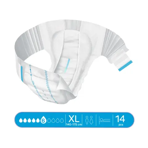 Molicare Premium Elastic Adult Diaper, Slip diapers for adult incontinence, Unisex, Extra Large, 6 Drops, 14pcs/pack thumbnail 2