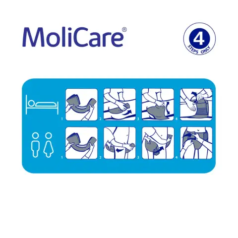 Molicare Premium Elastic Adult Diaper, Slip diapers for adult incontinence, Unisex, Large, 6 Drops, 30pcs/pack thumbnail 4