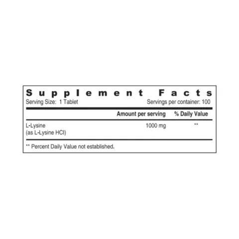 Sunshine Nutrition L-Lysine 1000Mg Tablets 100S thumbnail 2