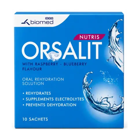 Orsalit Nutris With Raspberry-Blueberry Flavour Oral Rehydration Solution Sachets 10s thumbnail 1