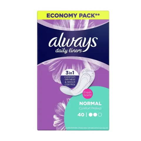 Always 12650 Comfort & Protect Fresh Scent Pantyliners 40s