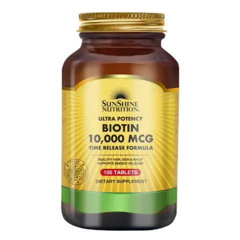 Sunshine Nutrition Ultra Potency Biotin 10,000 Mcg Tablets 100S thumbnail 1