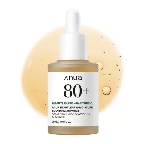 Anua Heartleaf 80 Soothing Ampoule, Hydration Facial Serum for Glass Skin, Panthenol, Hyaluronic Acid, Non-Greasy, Gentle Formula, Lightweight Essence, Vegan, Korean Skin Care, 30ml thumbnail 1