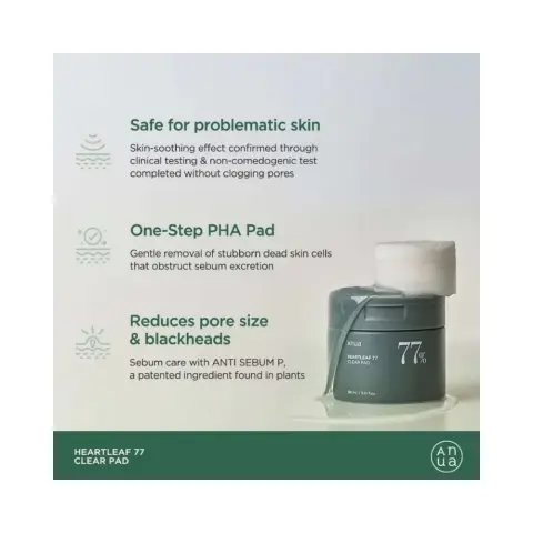 Anua 77% Heartleaf 77 Clear Pad 160mL thumbnail 2
