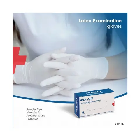WOLAID LATex EXAMINATION GLOVES POWder FREE SMALL 100S thumbnail 2