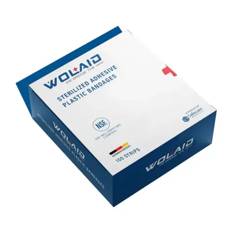 Wolaid Sterilized Adhesive Plastic Bandages 19mmX75mm 100S thumbnail 1