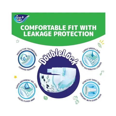Fine Baby Double Lock Diaper No.4 Large 48 PC thumbnail 4