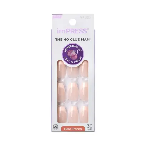 Kiss Impress Nail Genuine Bare French Medium Ifb02C thumbnail 1