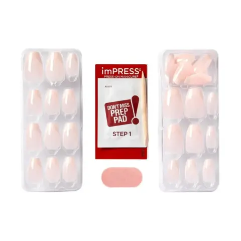 Kiss Impress Nail Genuine Bare French Medium Ifb02C thumbnail 2