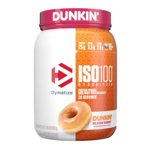 Dymatize Iso 100 Dunkin Glazed Donut Whey Protein 1.3Lb thumbnail 1