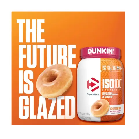 Dymatize Iso 100 Dunkin Glazed Donut Whey Protein 1.3Lb thumbnail 2