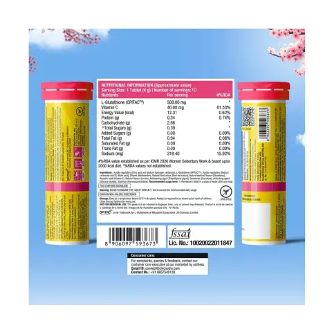 Chicnutrix Glow Glutathione with Vitamin C Effervescent 20 Tablets thumbnail 3