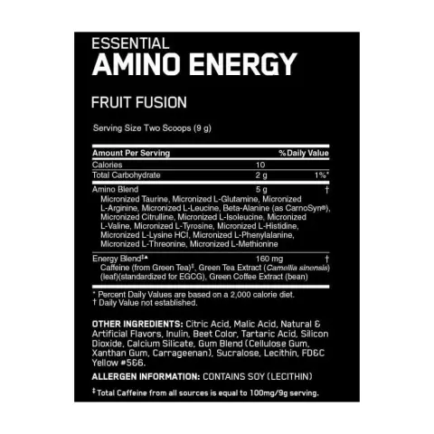 Optimum Nutrition Essential Amino Energy Fruit Fusion 270GM thumbnail 2