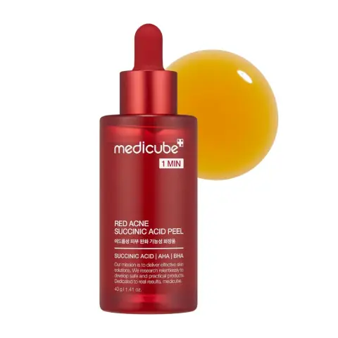 Medicube 21% Acid Wash-off Exfoliant (AHA+BHA+Succinic Acid) Red Line's 1 minute peeling solution for Acne-prone skin, Non-irritating but effective, Korean Skincare 40g
