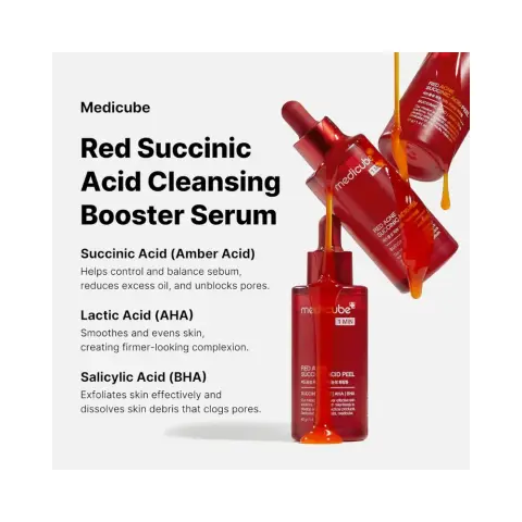 Medicube 21% Acid Wash-off Exfoliant (AHA+BHA+Succinic Acid) Red Line's 1 minute peeling solution for Acne-prone skin, Non-irritating but effective, Korean Skincare 40g thumbnail 3