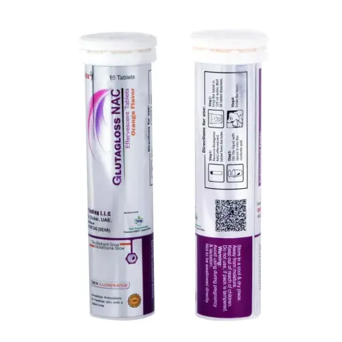 Glutagloss NAC Orange Flavour L Glutathione,Vitamin C + NAC - 30 Effervescent Tablets  thumbnail 3