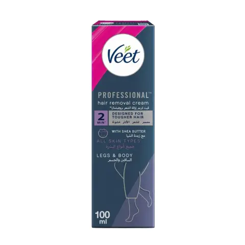 Veet Professional Hair Removal Cream Shea Butter For Legs & Body 100Ml thumbnail 1