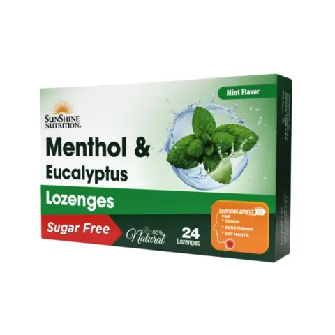 Sunshine Nutrition Menthol & Eucalyptus Sugar-Free Lozenges 24s thumbnail 1